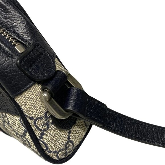 Auth GUCCI Ophidia GG Supreme Mini Bag 517350 Cream Navy Red PVC Leather - Picture 12 of 16